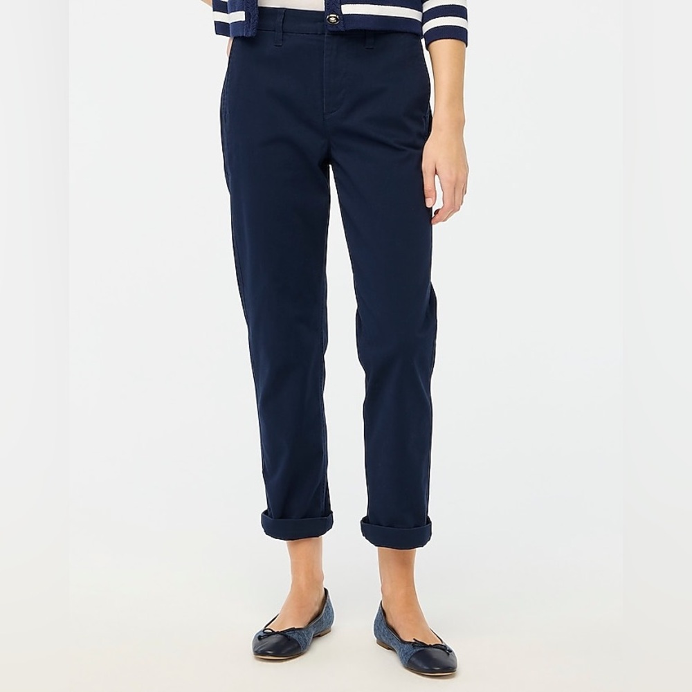 J. Crew Factory Navy High Rise Girlfriend Chinos
